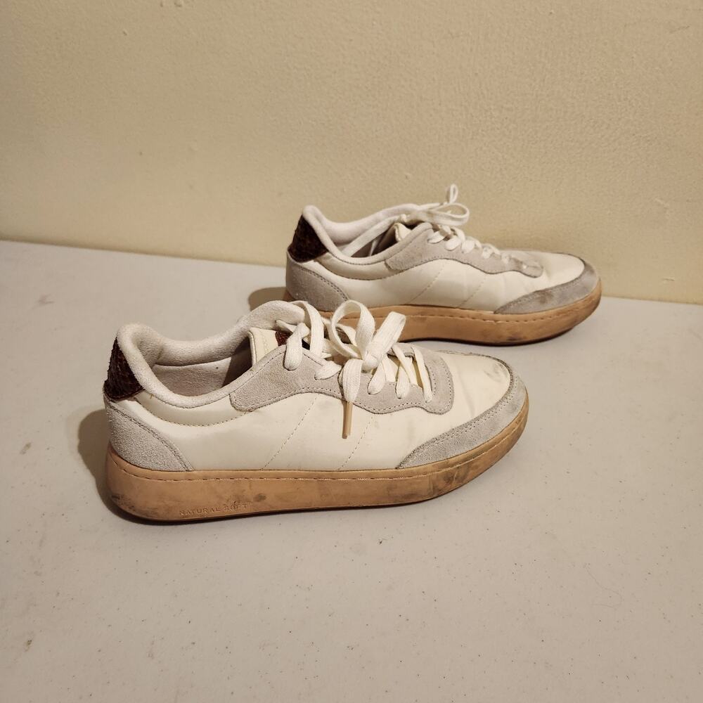 Woden Bjork Mix Shoe - Women's Sz US 7.5 / EU 39 White Brown Snake Print Sneaker